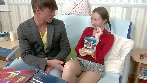 Sexy young girl with her pussy