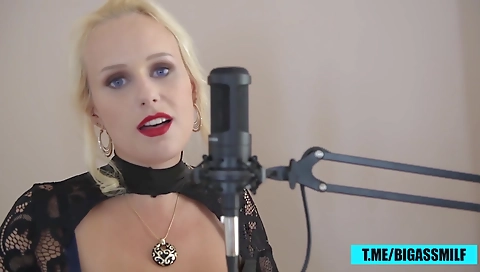 Hot blonde babe with huge tits fucked in doggy