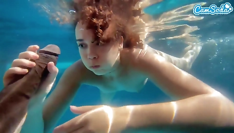 Sexy brunette slut take sniffs her tight pussy