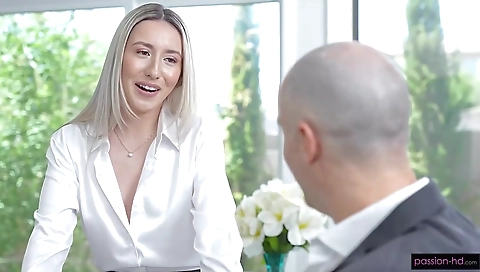 Sexy young blonde gets her ass drilled