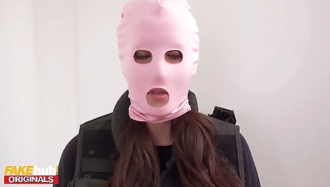 Sexy brunette gets anal fucked at a-hole