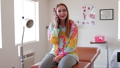 Sexy milf shows off her feet in the office